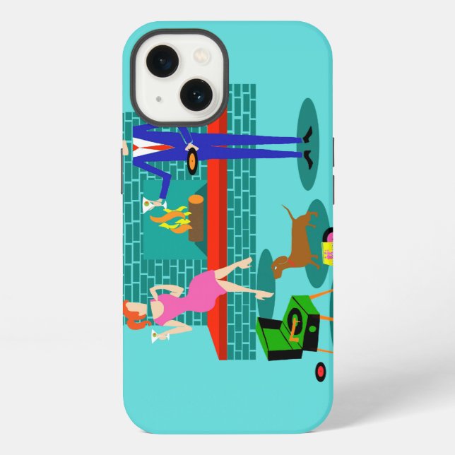 Retro Couple mit Dog iPhone 6 Fall Hülle (Rückseite)