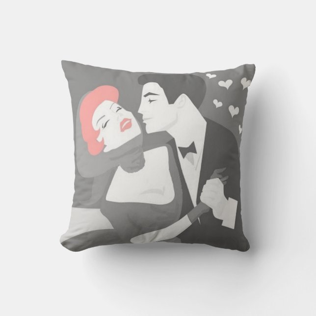 Retro Couple Pillow Kissen (Vorderseite)