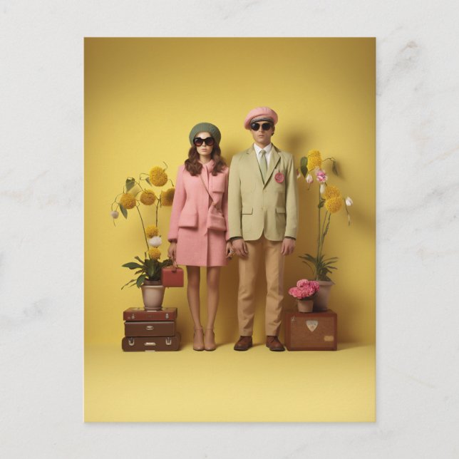 Retro Couple Postkarte (Vorderseite)