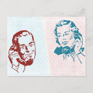 Retro Couple Postkarte