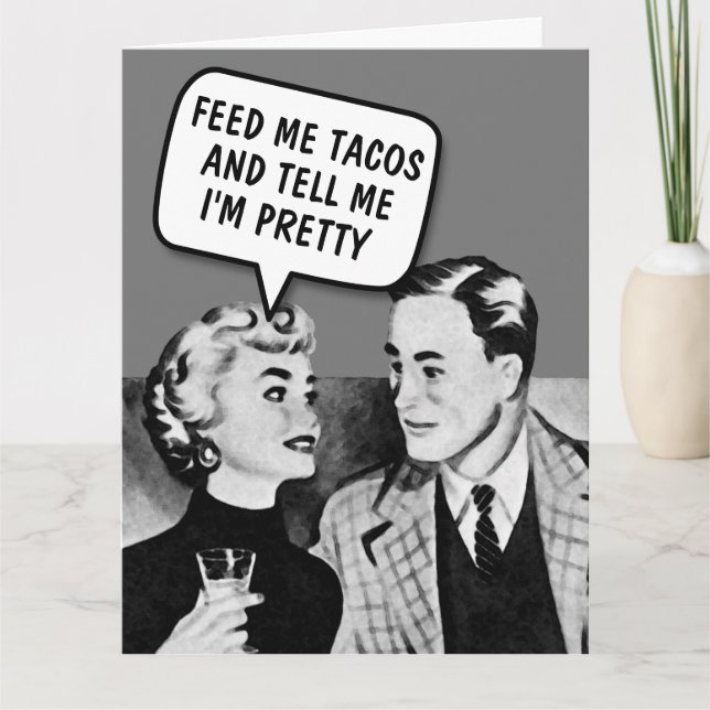 RETRO COUPLE TACOS FUNNY ÜBERSIZIERTE KARTE (Vorderseite)