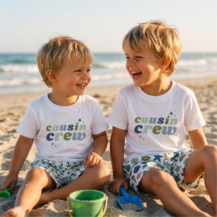 Retro Cousin Crew   Passende Kinder Baby T-shirt