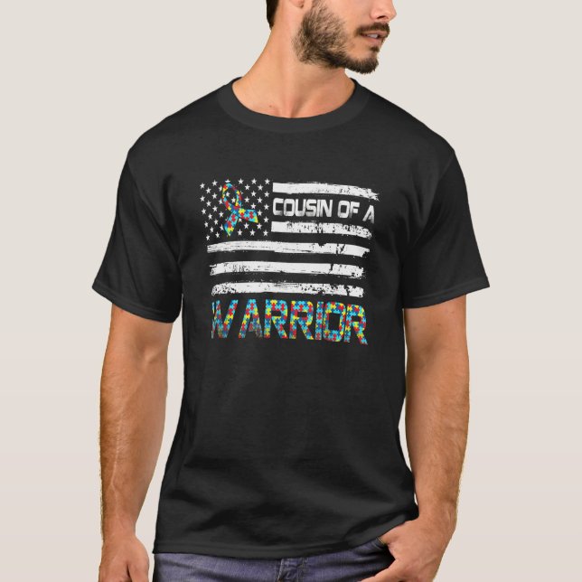 Retro-Cousin eines Krieger-Autismus-Bewusstseins T T-Shirt (Vorderseite)