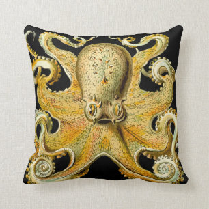 Rétro coussin de hanche d'or poulpe de cool noir