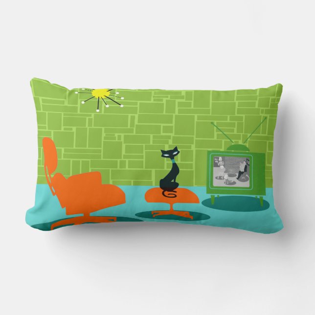 Rétro coussin lombaire de Kitty d'âge d'espace (Recto)