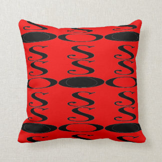Rétro coussin noir rouge