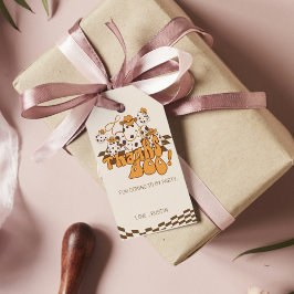 Retro Cowboy Halloween Karo Pattern Danke Boo Geschenkanhänger