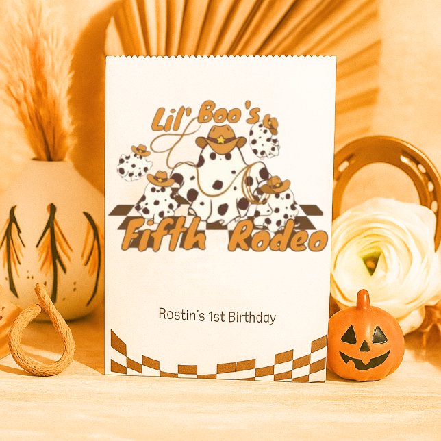 Retro Cowboy Halloween Schachbrettmuster Geburtsta Geschenktütchen (Von Creator hochgeladen)