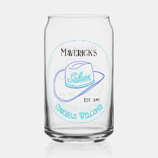 Retro Cowboy Saloon Can Beer Trinkbehälter Dosenglas