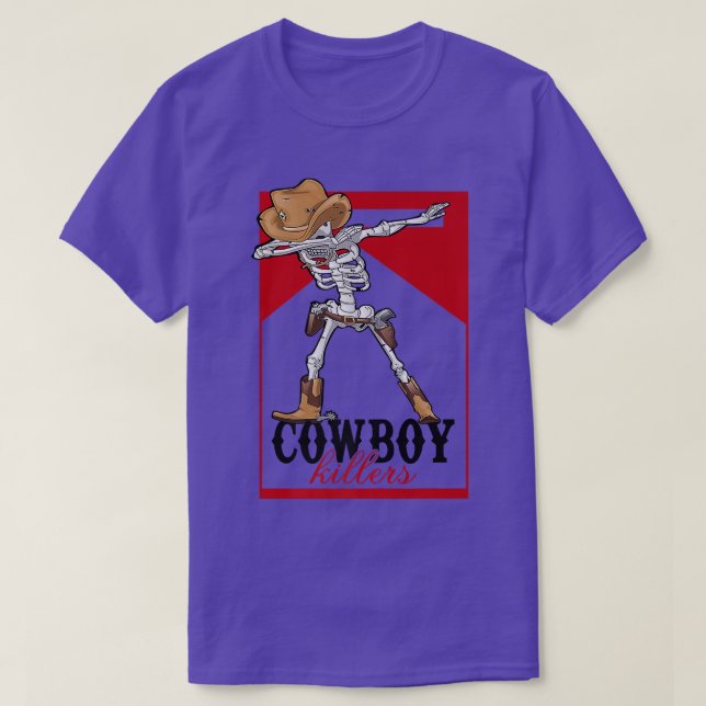 Retro Cowboy Skeleton Killer Skeleton Western Coun T-Shirt (Design vorne)