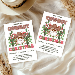 Retro-Cowboy-Weihnachtsfeier Westlicher Feiertag Einladung