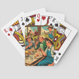 Retro Cowboys Comicen Spielkarten