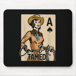 Retro-Cowgirl-Karte Kann Nicht Gezähmt Werden West Mousepad
