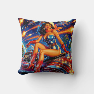 Retro Cowgirl Pin-Up Kissen