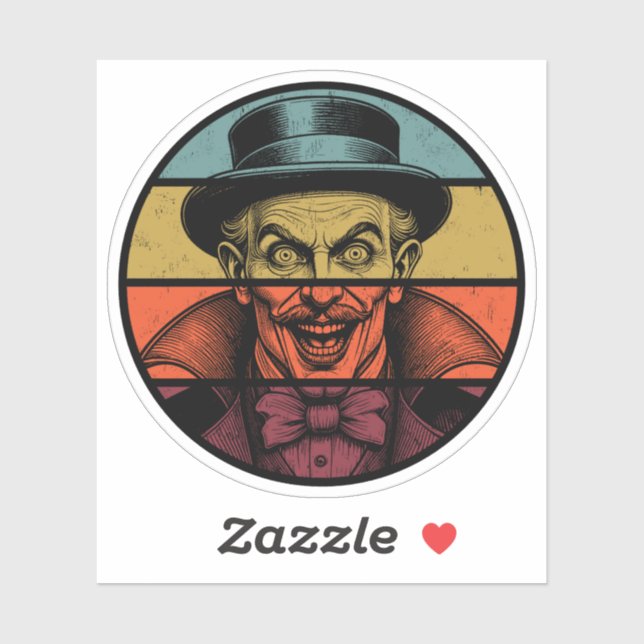 Retro Craed Face Illusionist Aufkleber (Blatt)