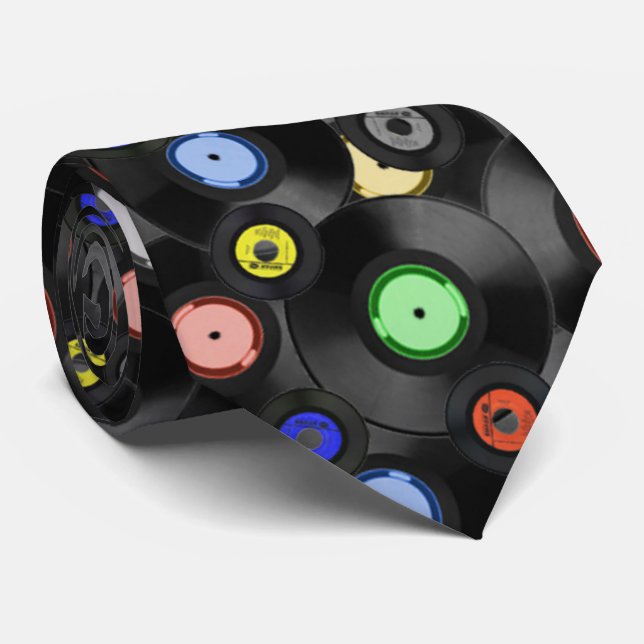 Rétro cravate des disques des hommes (Roulé)