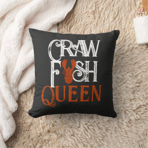 Retro Crawfish Queen Seafood Kissen