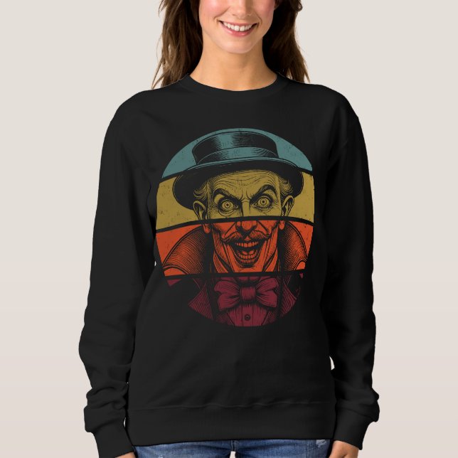 Retro Crazed Gesicht Illusionist Frauen Sweatshirt (Vorderseite)