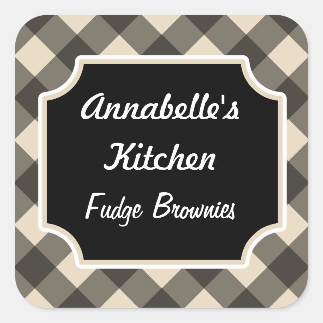Retro Cream Black Kitchen Stickers (Vorderseite)