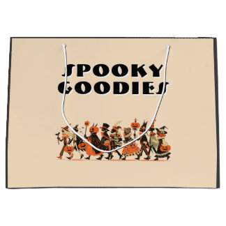 Retro Cream＆Orange Spooky Goodies Halloween Große Geschenktüte