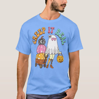 Retro Creep It Real Groovy Niedlich Ghost Hallowee T-Shirt