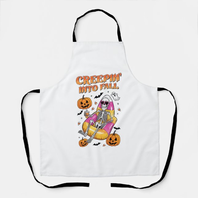 Retro Creepin in HerbstHalloween Schürze (Vorderseite)