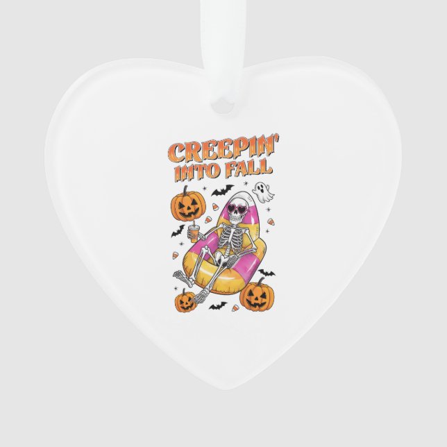 Retro Creepin into Fall Halloween Ornament (Vorderseite)