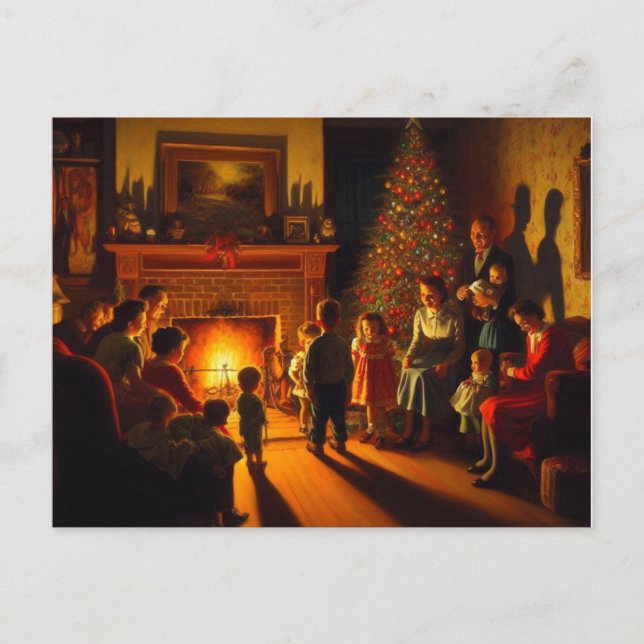 Retro Creepy Christmas Horror Postkarte (Vorderseite)