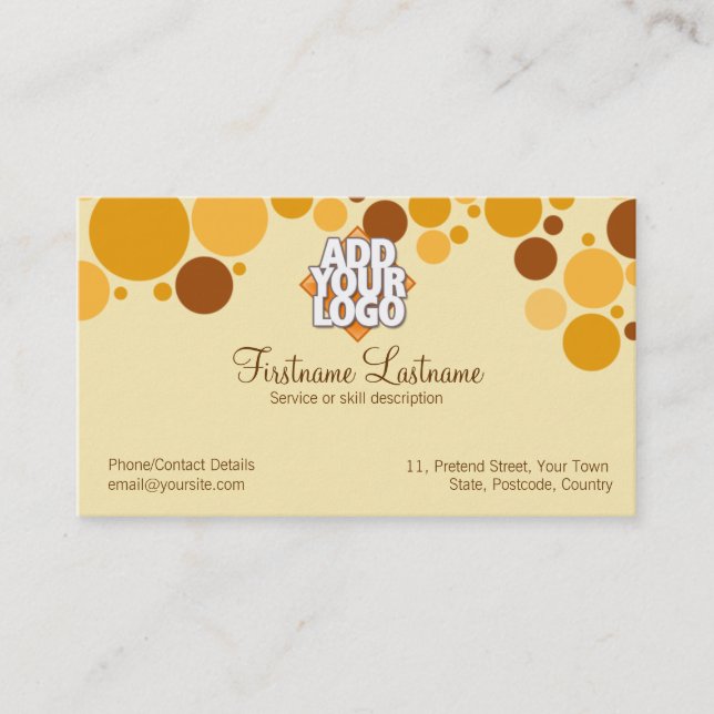 Retro Creme Bubbles Business Card Visitenkarte (Vorderseite)