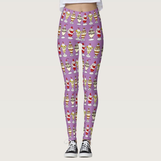 Retro Crème glacée Sundaes Leggings (Devant)