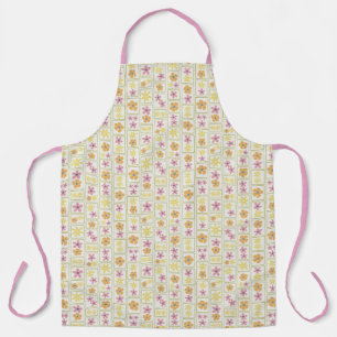Retro-Cremepatchwork-Blumen Groß Schürze