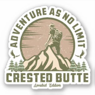 Retro Crested Butte Wanderung Sunset T - Shirt Aufkleber