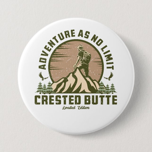 Retro Crested Butte Wanderung Sunset T - Shirt Button (Vorderseite)