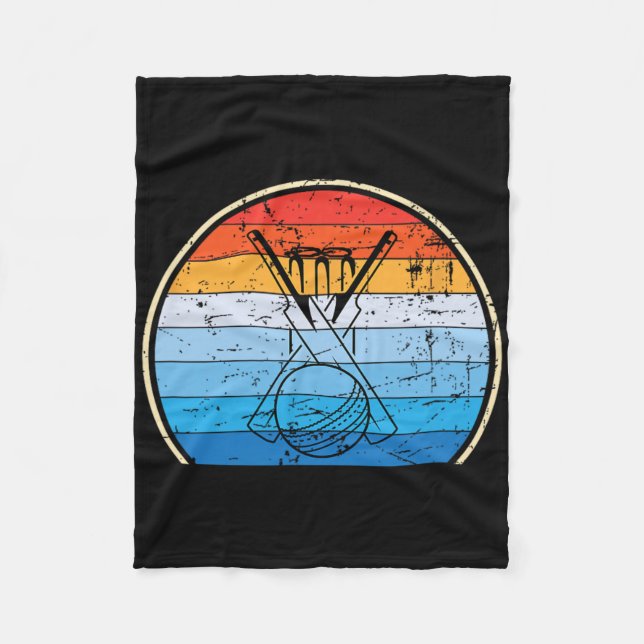 Retro Cricket  Fleecedecke (Vorderseite)
