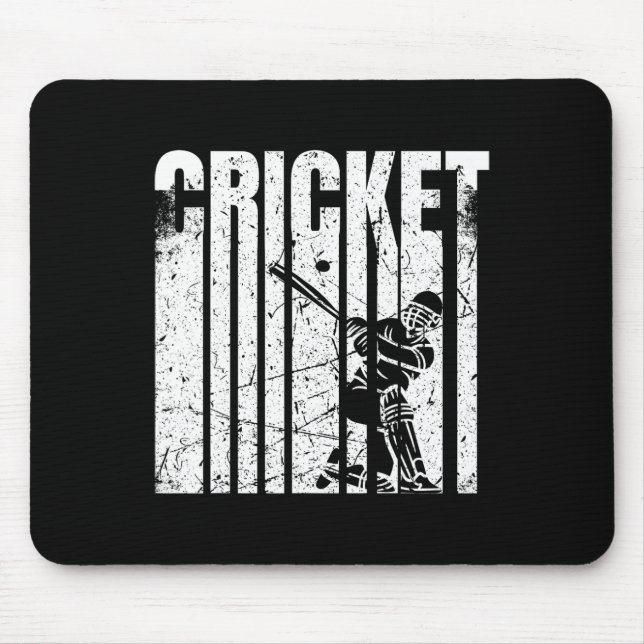 Retro Cricket-Spieler Tter Design  Mousepad (Vorne)