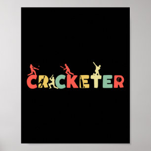 Retro Cricket - Tsman Spieler Club Schiedsrichter Poster