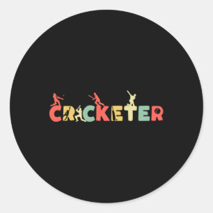Retro Cricket - Tsman Spieler Club Schiedsrichter  Runder Aufkleber