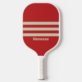 Retro Crimson Three Across Strike mit Namen Pickleball Schläger