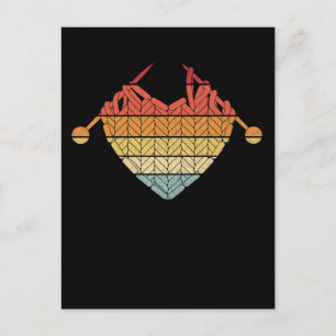 Retro Crochet Garn Herz Hobby Liebe Postkarte