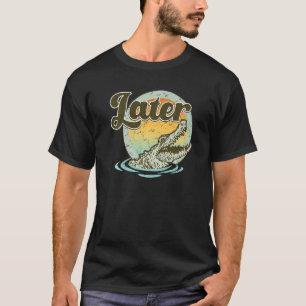 Retro Crocodile Später nehmen Sunset Nature Lazy C T-Shirt