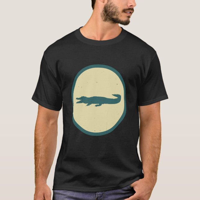 Retro Crocodile Vintag Wild Animal T-Shirt (Vorderseite)