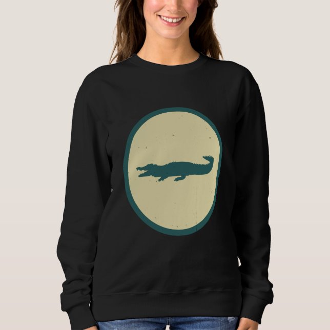 Retro Crocodile Vintage Wild Animal Sweatshirt (Vorderseite)