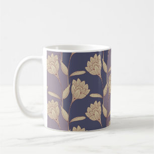 Retro-Crocus Tapete in blauen Lila Kaffeetasse