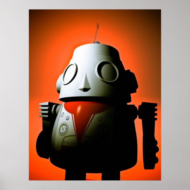 Retro Croppe Toy Robot 01 Poster (Vorne)