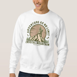 Retro Crystal Mountain Wandern Sonnenuntergang T - Sweatshirt