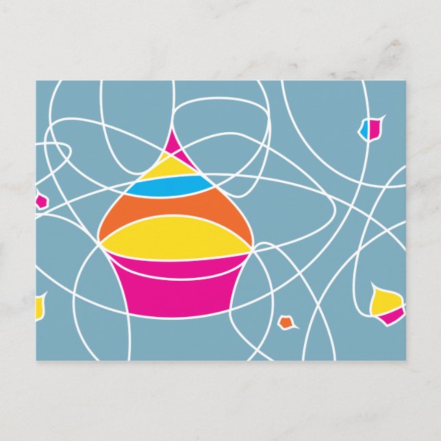 rétro CUPCAKE formes invitation de partie (Devant)