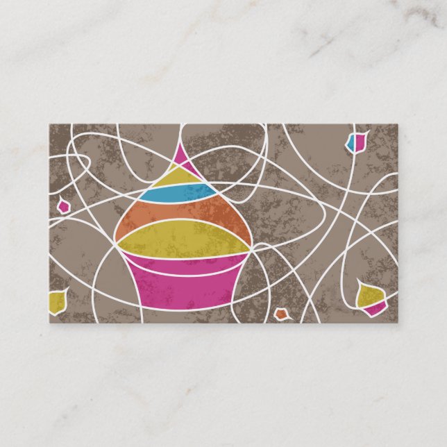 Retro CUPCAKE prägt die Kundenbindung Treuekarte (Vorderseite)