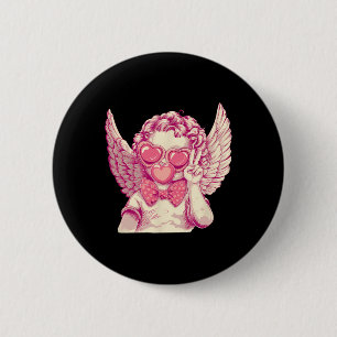 Retro Cupid Valentinstag Süßer Vintage Cupid Bläst Button