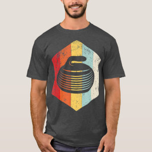 Retro Curling Stone Silhouette Geschenk T-Shirt