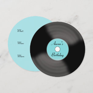 Retro Custom Birthday Vinyl Record Einladungen